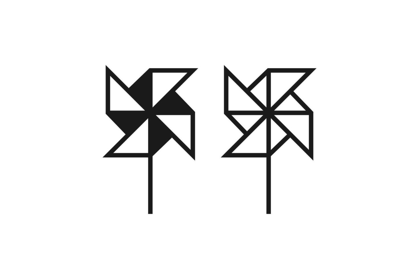 paper windmill icon line design vector