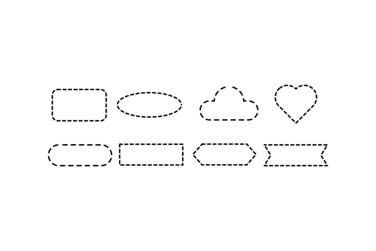 Collection of Dotted Line Shapes stitches vector