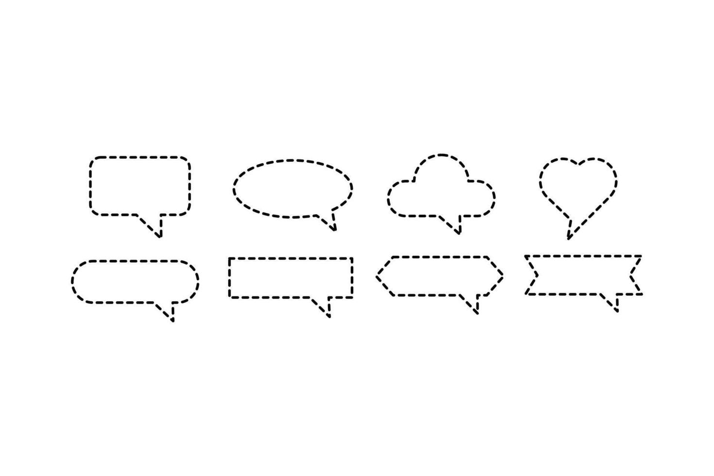 Collection of Dotted Speech Bubble Icons stitches vector