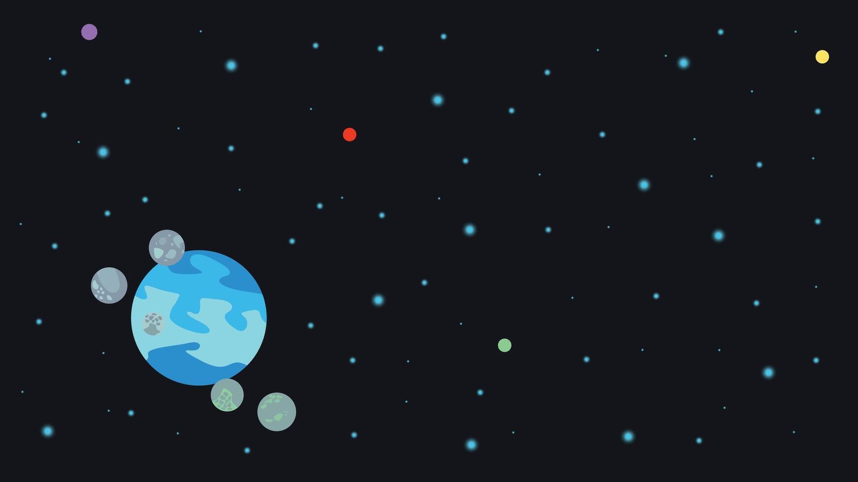 illustration of a blue planet in a calm space vector
