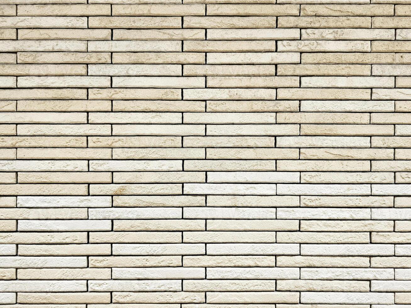 Light Colored Bricks Wall Background in Repeating Horizontal Pattern. photo