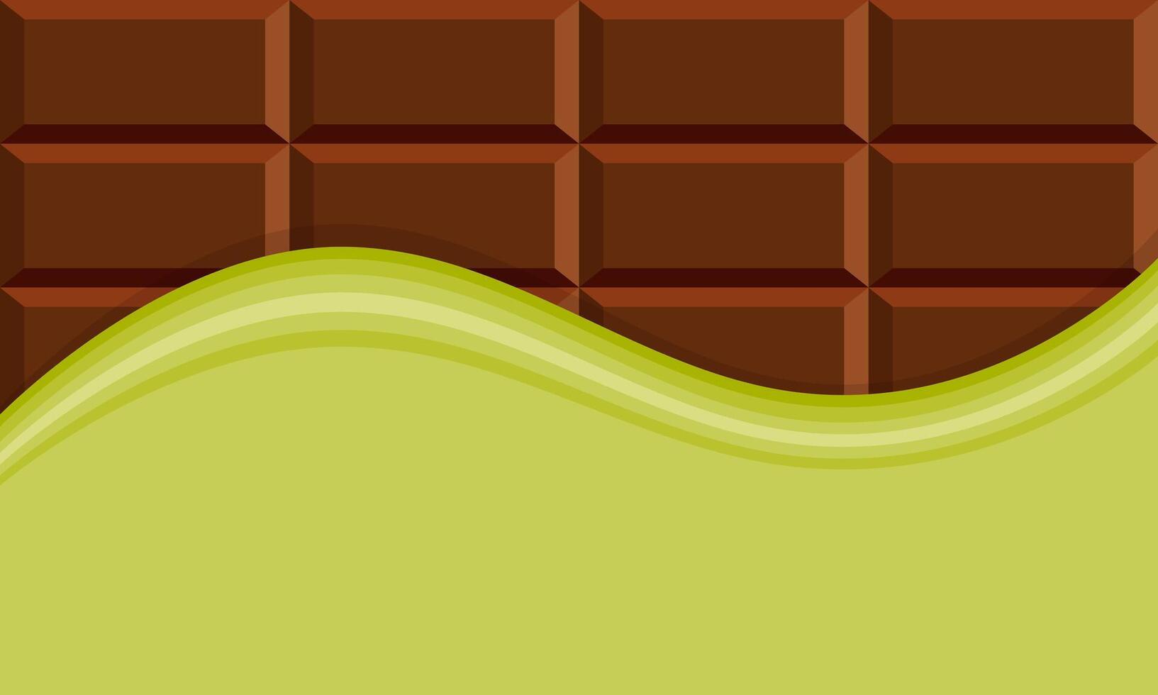 Dubai chocolate bar, label, wrapper, pistachio background with chocolate. vector