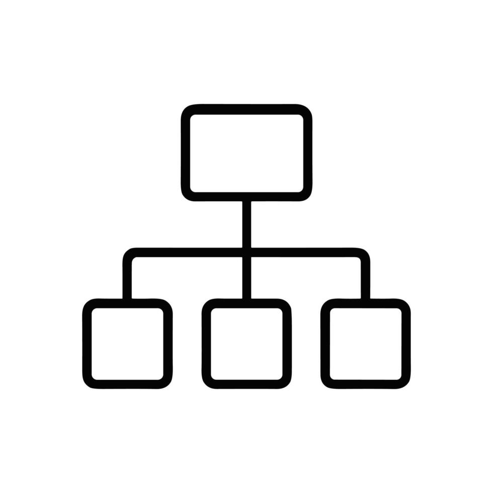 Simplified organization chart with parentchild layout icon illustration element vector