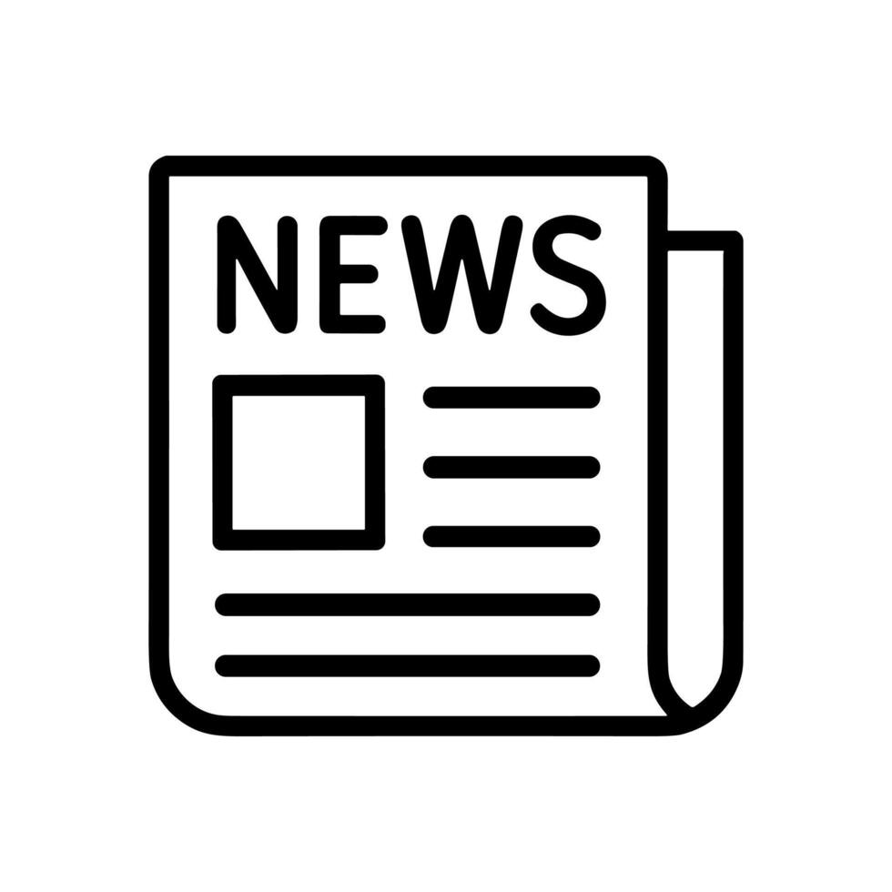 Bold NEWS atop a folded paper icon illustration element vector
