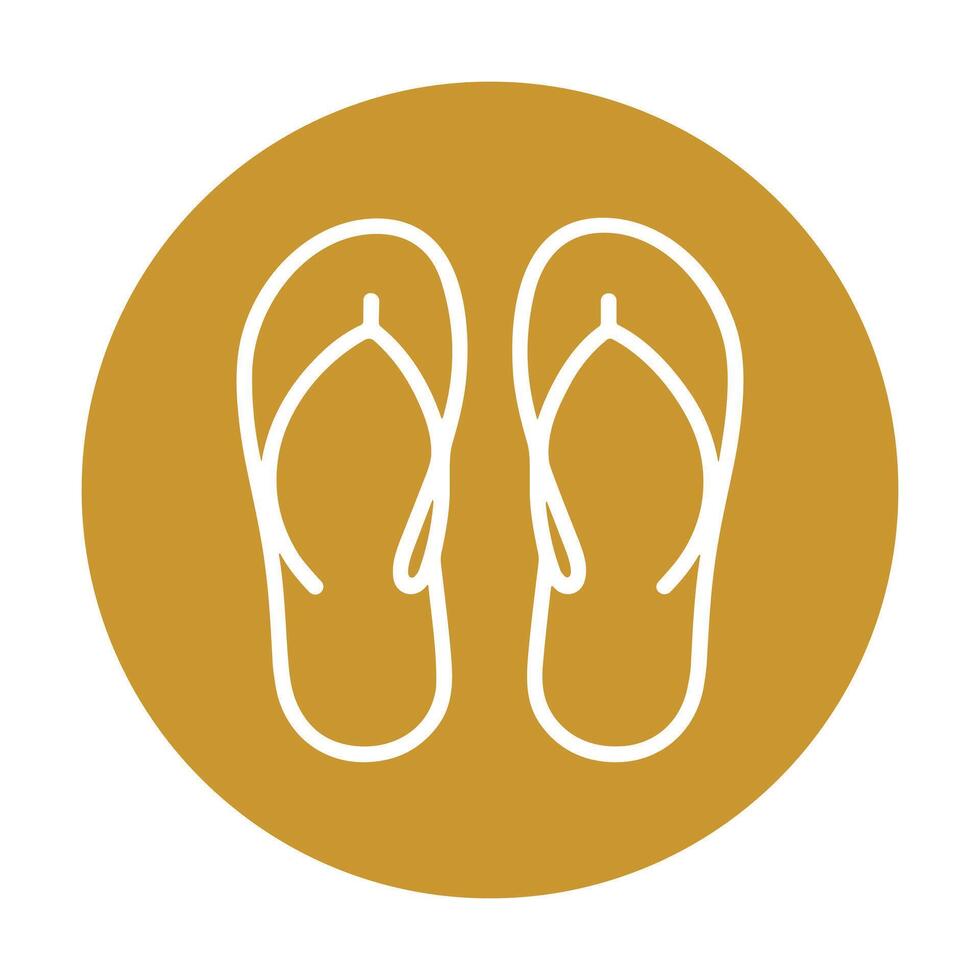 Flipflops in sunny yellow circle icon illustration element vector