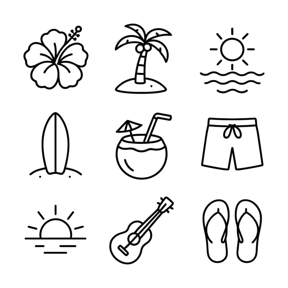 Tropical paradise dreams hibiscus and beaches illustration design element vector