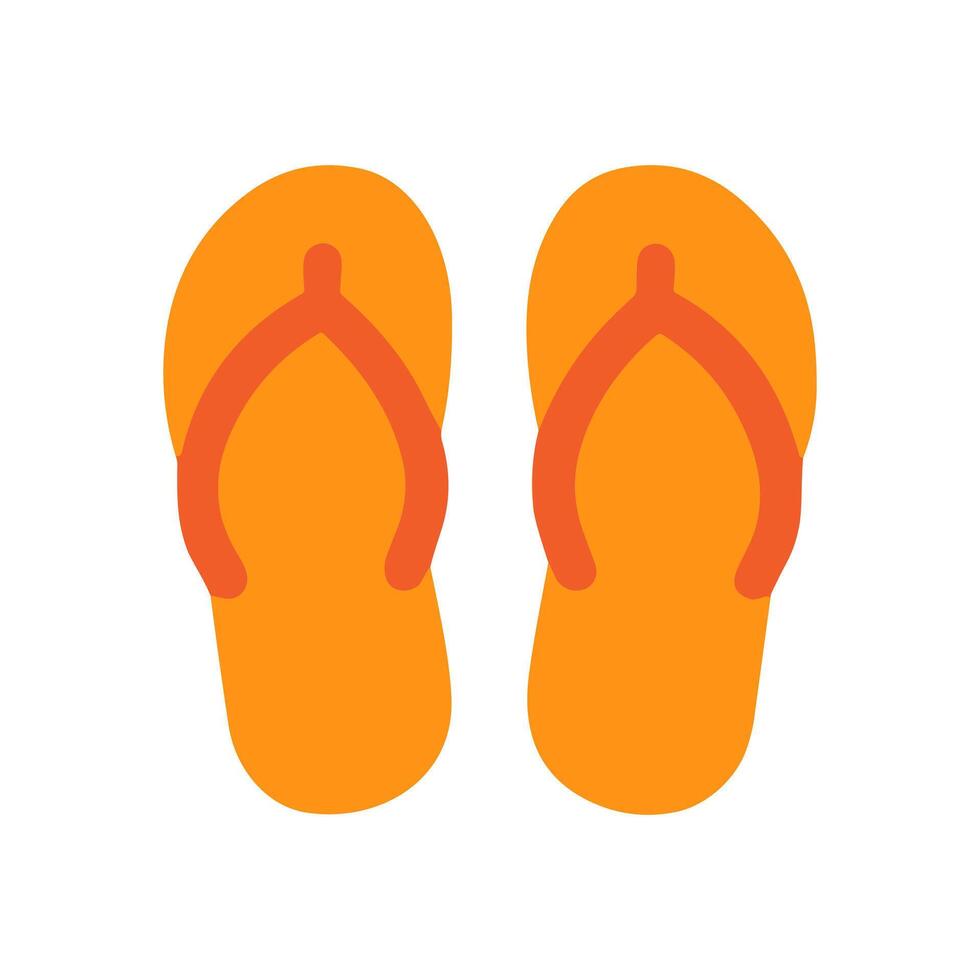Two orange flipflops sidebyside on a white background vector