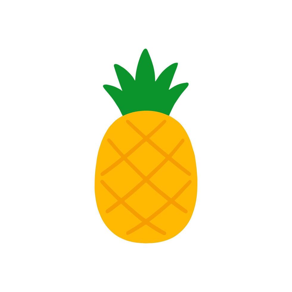 Cheerful pineapple with grid pattern illustration design element vector