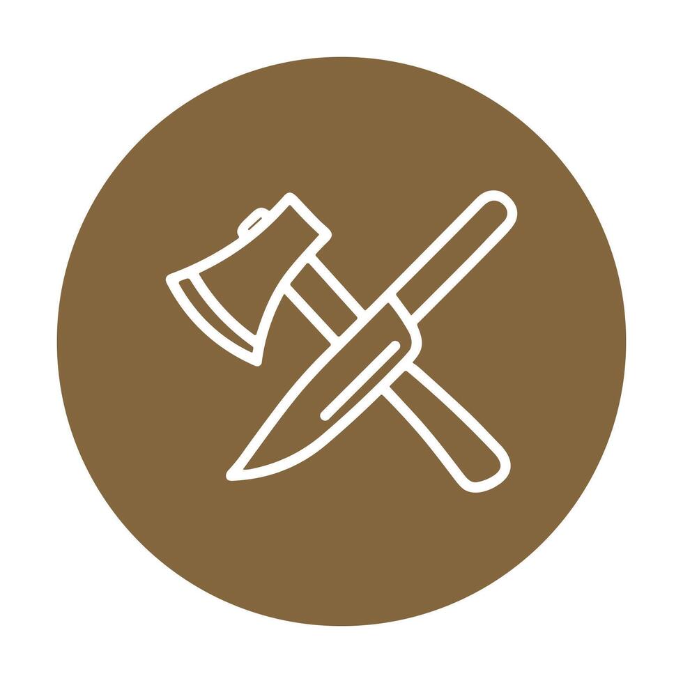 Crossed tools on circle background icon illustration element vector