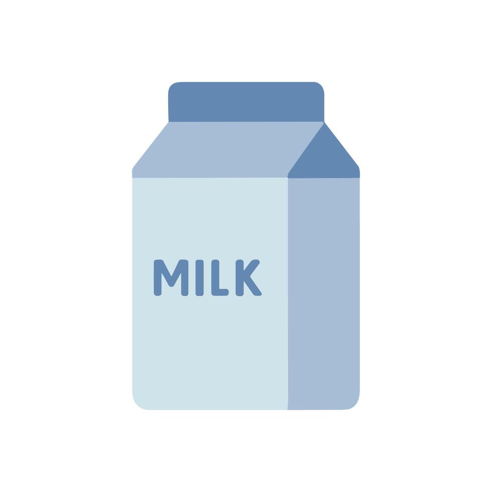 Milk carton with MILK printed in blocky sansserif font on the front panel vector