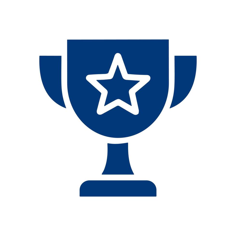 Award cup with stellar emblem icon illustration element vector