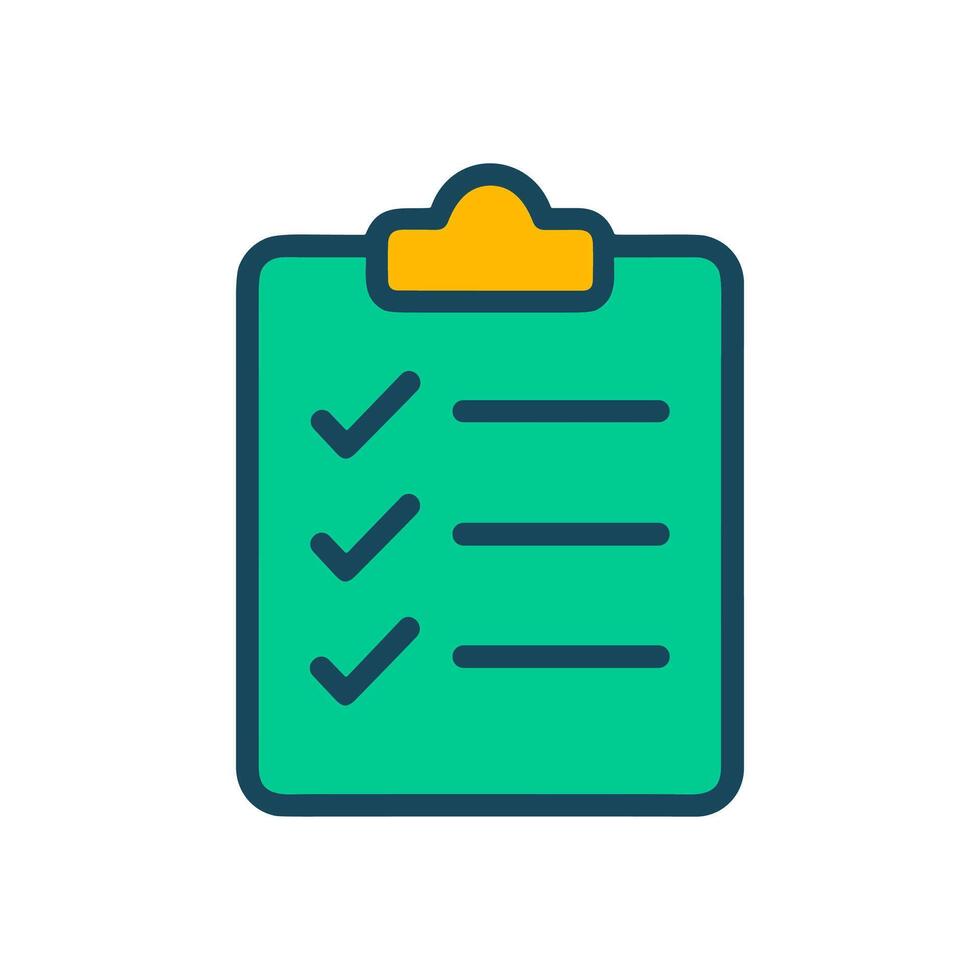 Completed checklist document tasks finished icon illustration element vector
