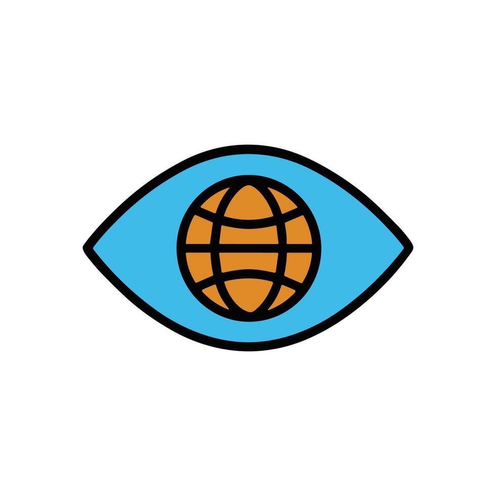 Eye with globe world vision icon illustration element vector