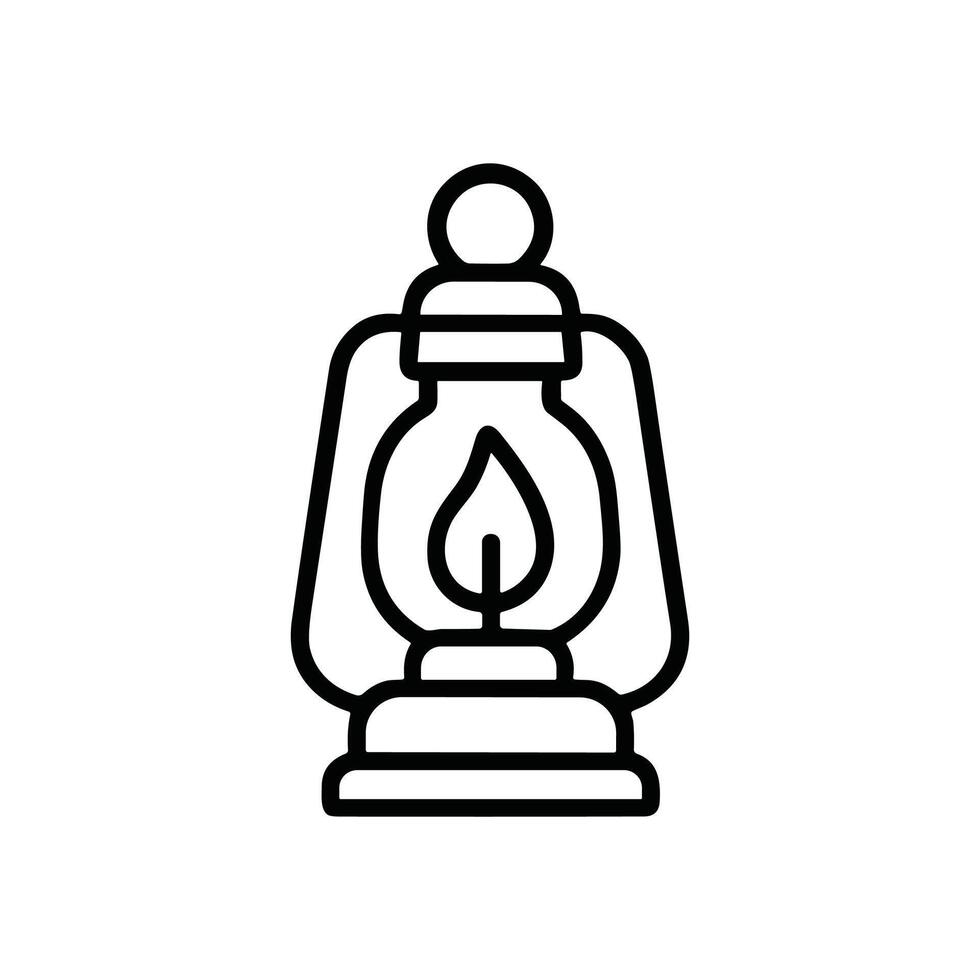 A classic lantern with a burning flame illustration design element vector