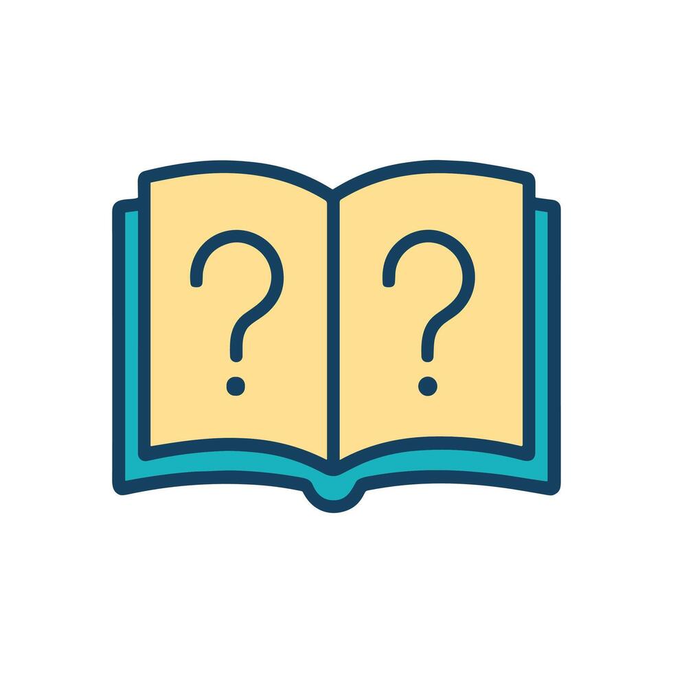 Enigmatic book reveals dual questions icon illustration element vector
