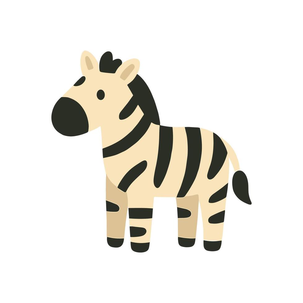 Cartoon zebra with bold stripes illustration design element vector