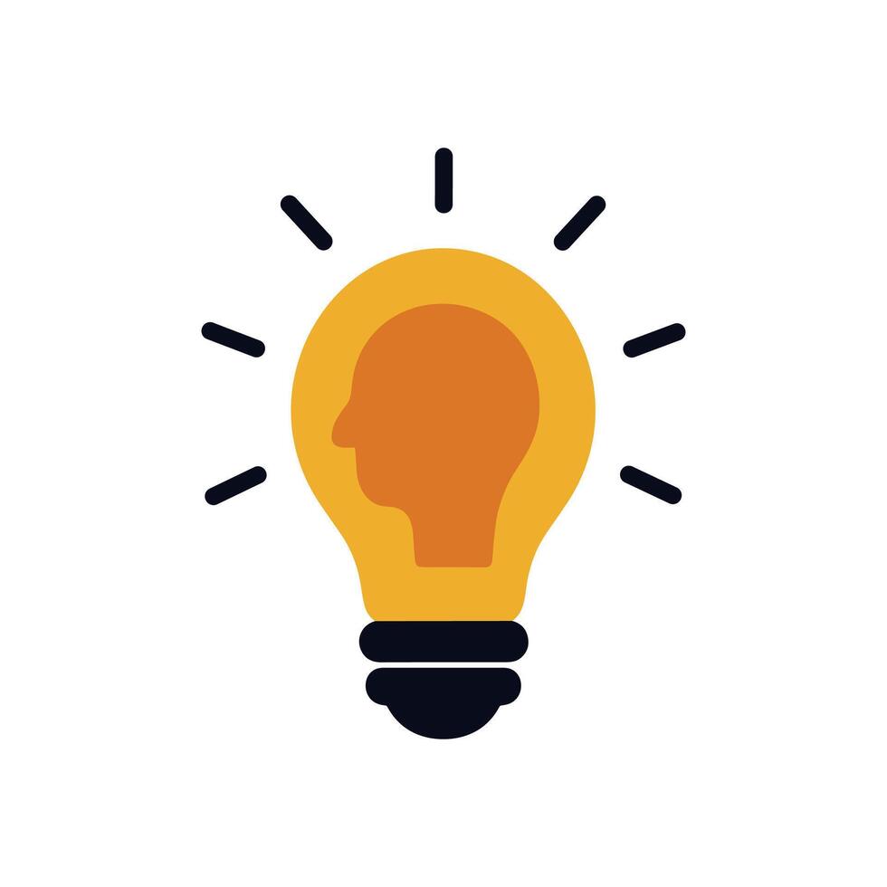 Brilliant mind A lightbulb of intellect illustration design element vector