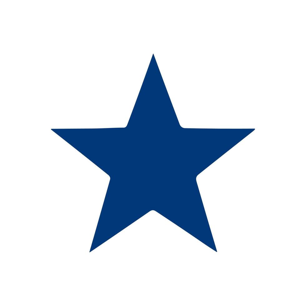 Bold blue star on white backdrop icon illustration element vector