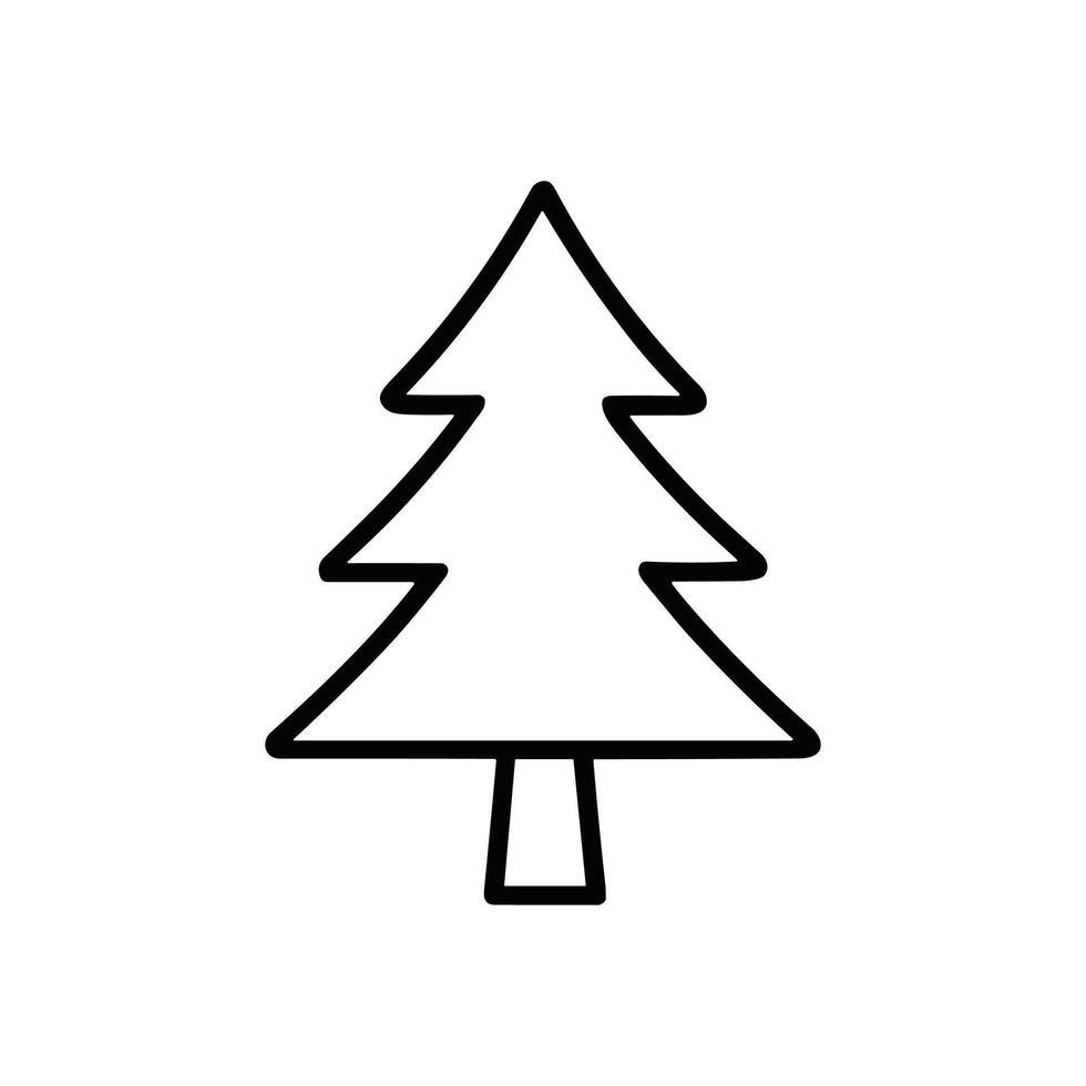 Simplified evergreen tree icon graphic illustration design element vector