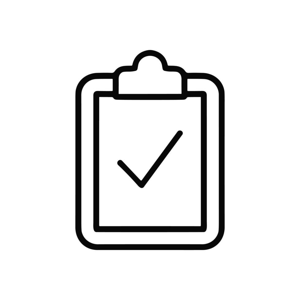 Completed checklist clipboard with verification tick illustration design element vector