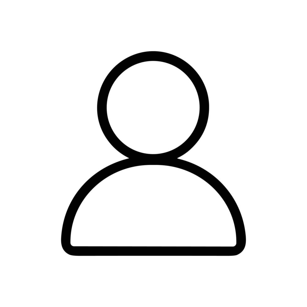 Simplified Person Icon Outline on White illustration design element vector