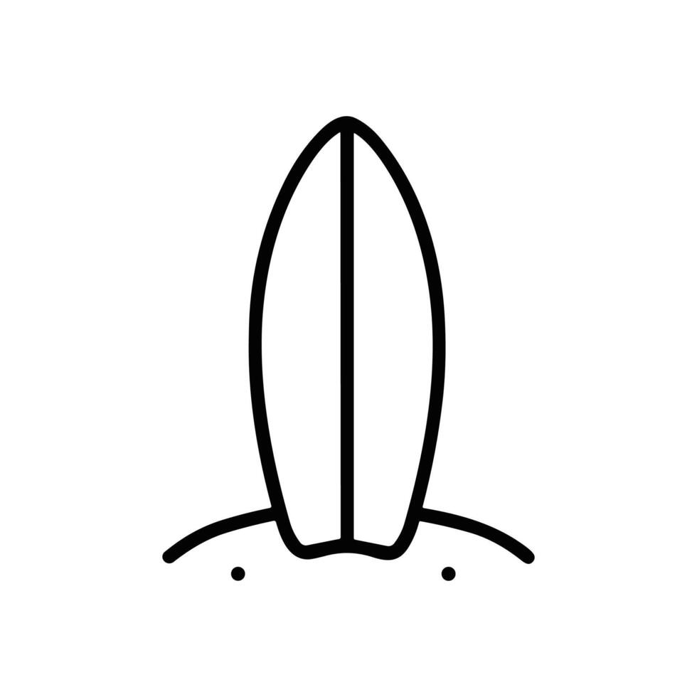 Surfboard standing upright in the sand illustration design element vector