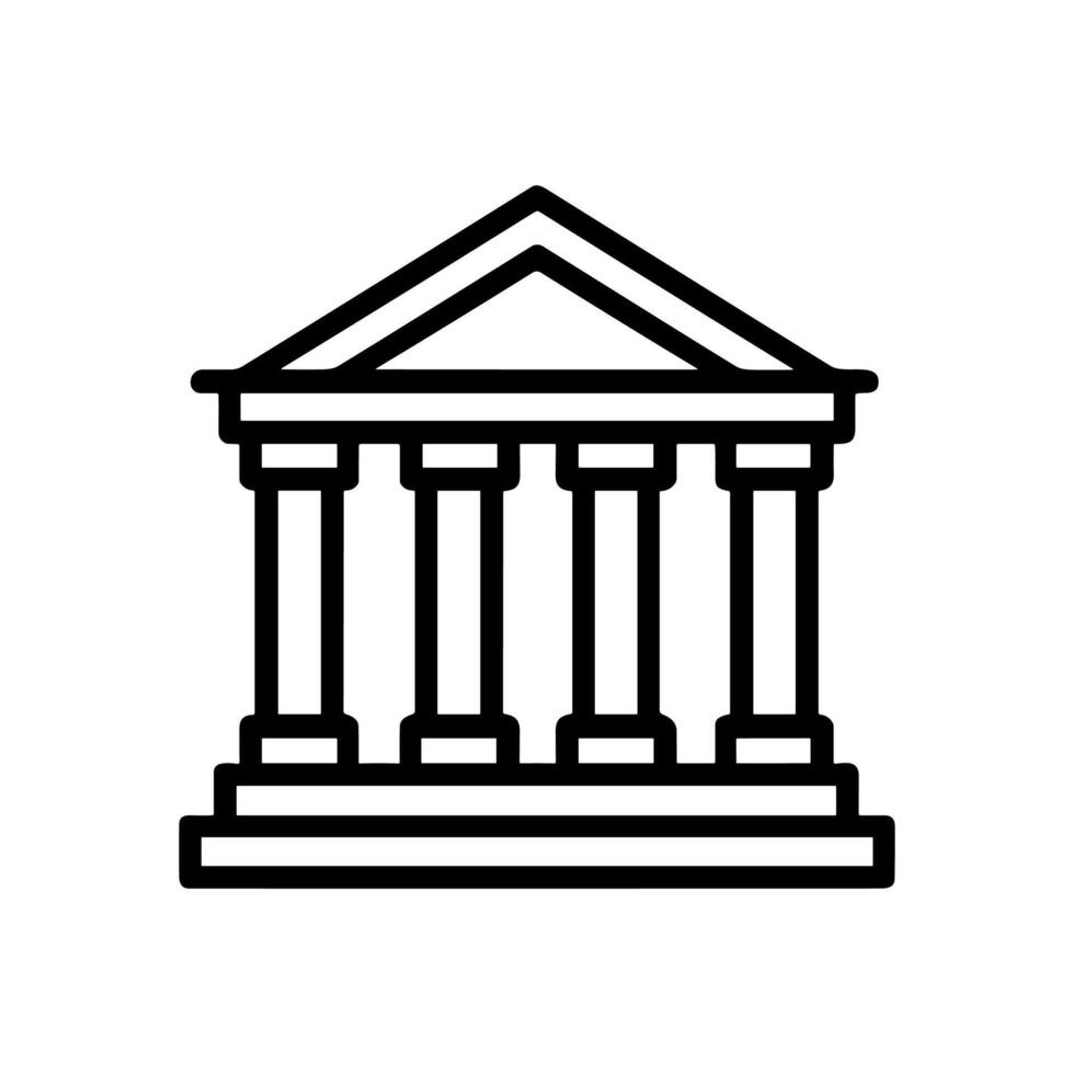 Iconic buildings bold outlined facade illustration design element vector