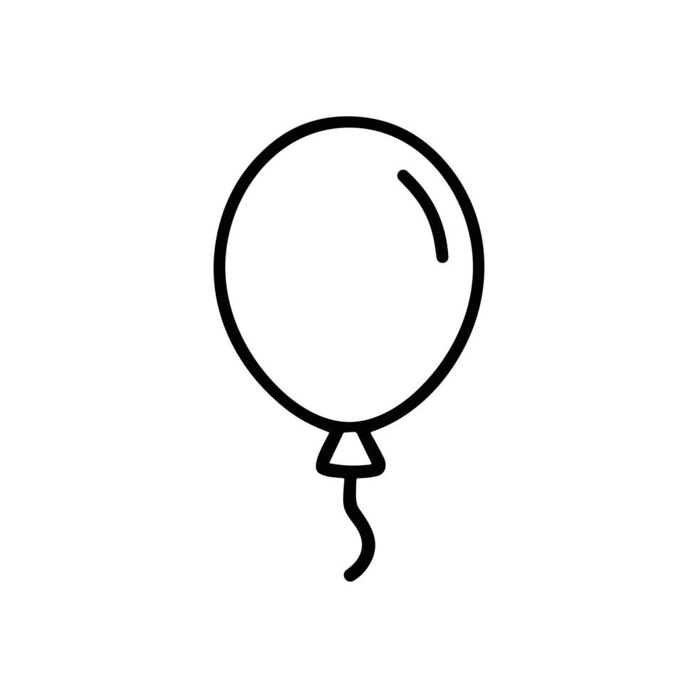 Festive single balloon with curled string illustration design element vector