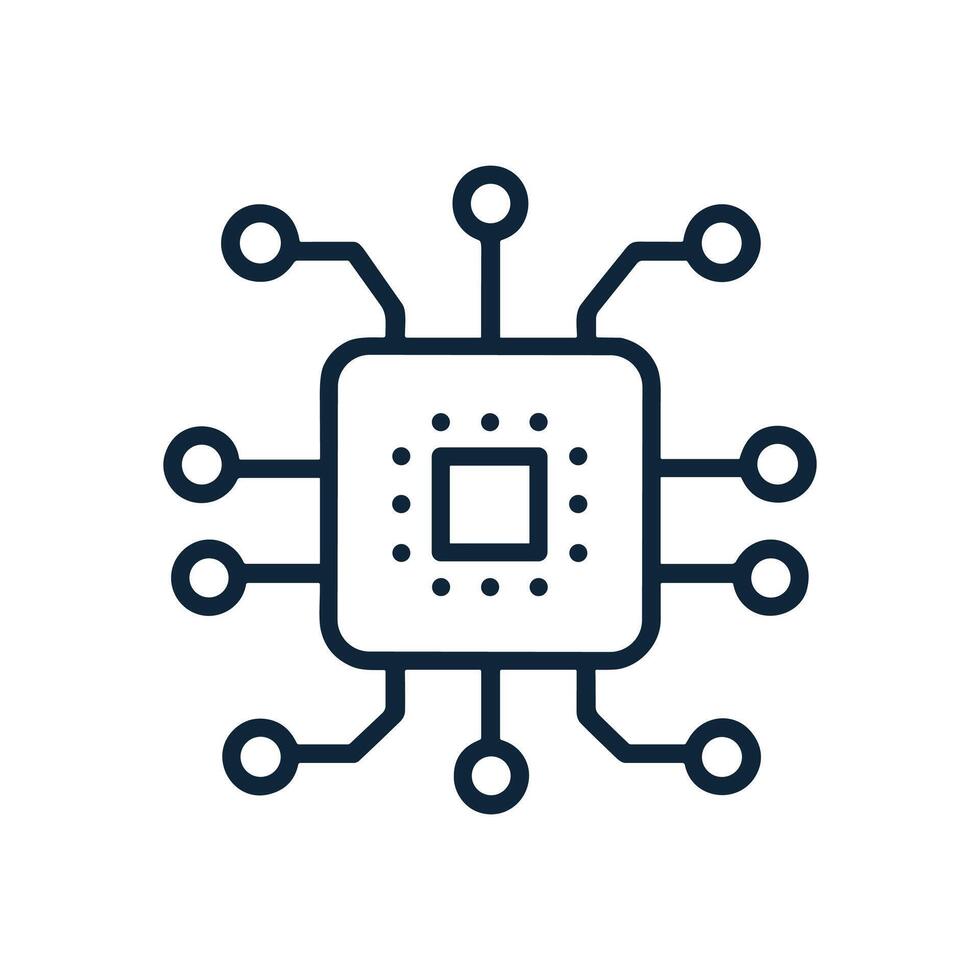 Blueprint of Artificial Intelligence Network illustration design element vector