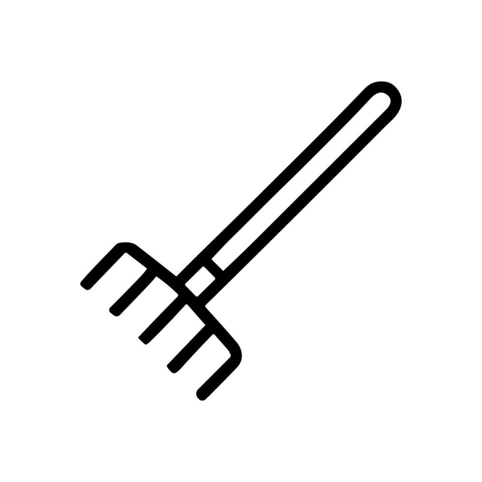 Rake tool with curved tines icon illustration element vector