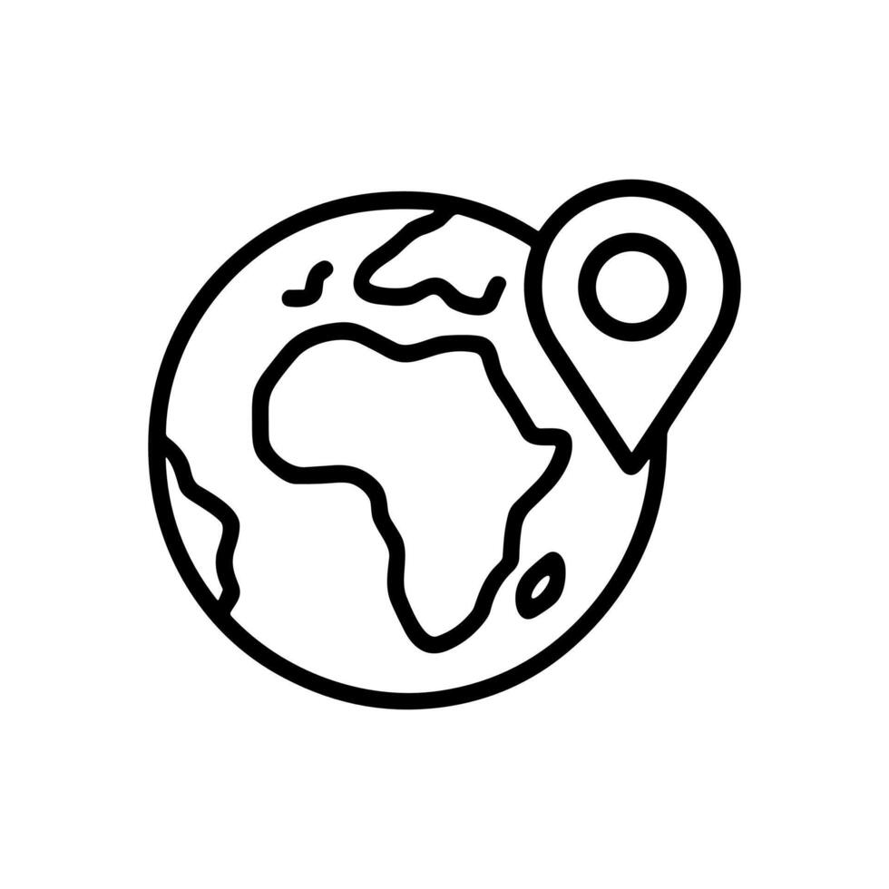 Global pinpoint icon over Africa illustration design element vector