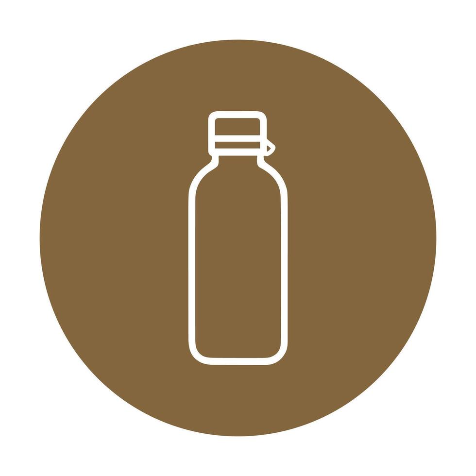 Simple bottle icon on brown circle icon illustration element vector