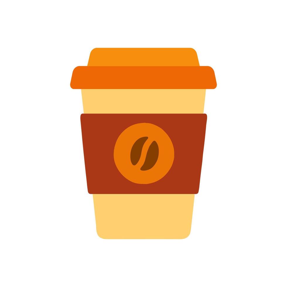Coffee cup emblem in simple illustration design element vector