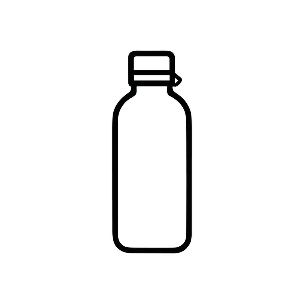 Simple water bottle line art illustration design element vector