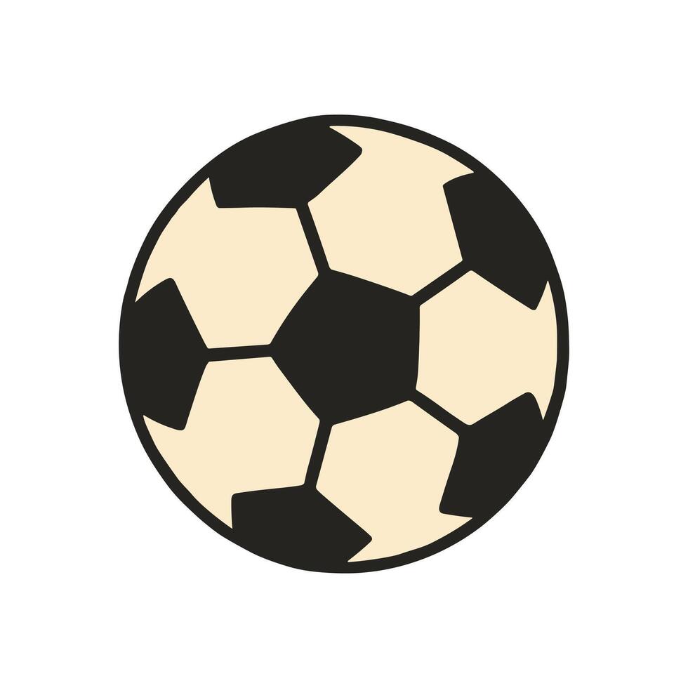 Stylized monochrome soccer ball drawing illustration design element vector