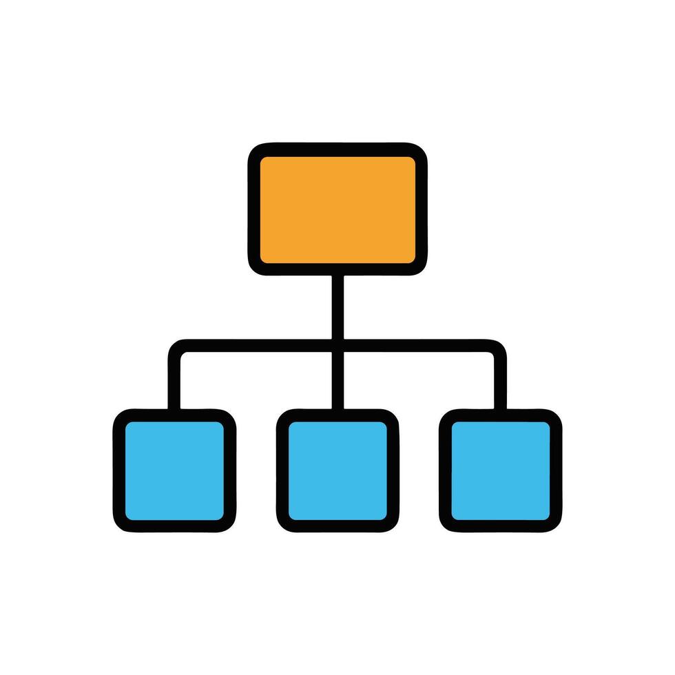 Colorful hierarchical flowchart graphic diagram icon illustration ...