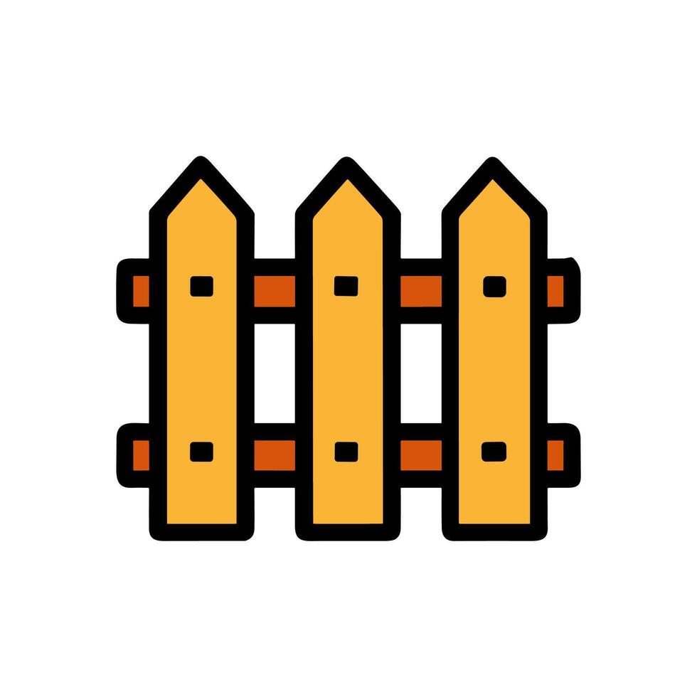 Three fence posts with crossbars icon illustration element vector