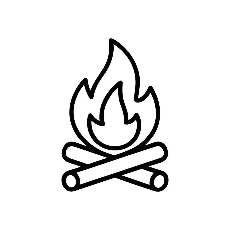 Cozy Campfire Burning Brightly in the Wilderness illustration design element vector