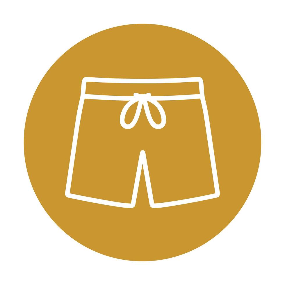 Swim trunks sketch on golden background icon illustration element vector