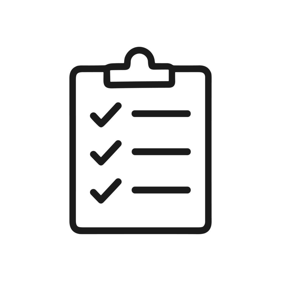 Checked clipboard shows completed task list illustration design element vector