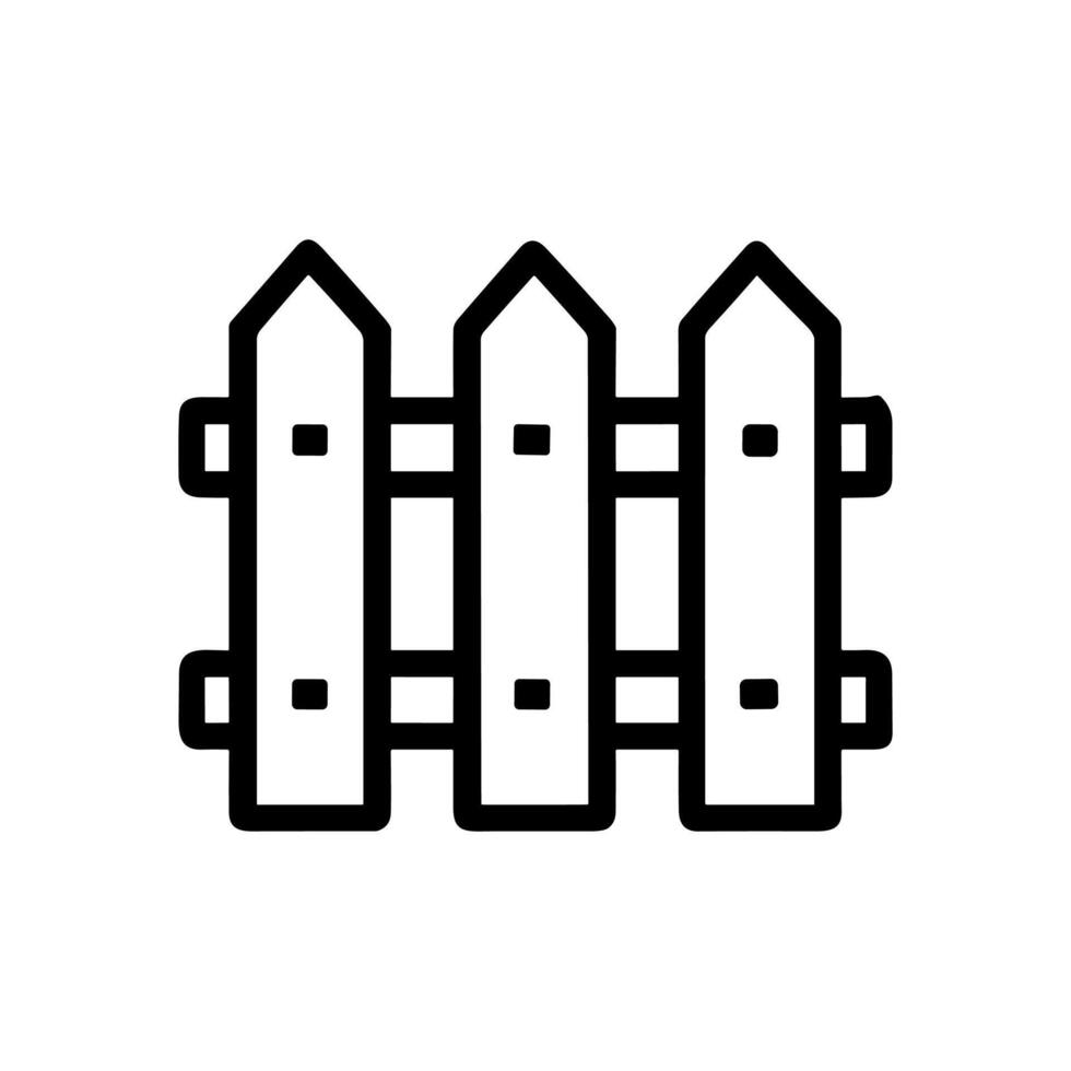 Rustic fence with picket details icon illustration element vector