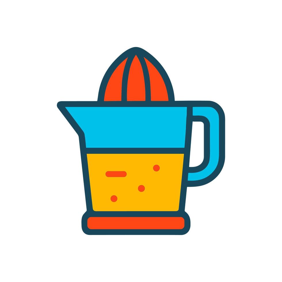 Citrus juicer brimming with fresh juice icon illustration element vector