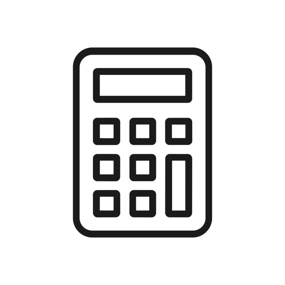 Line drawing of a calculator icon illustration design element vector