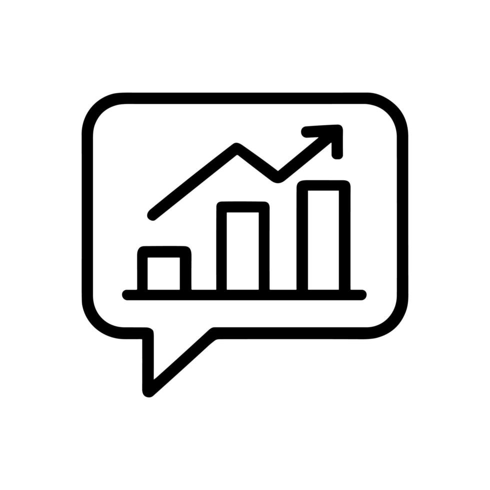 Ascending bar chart inside talk bubble illustration design element vector