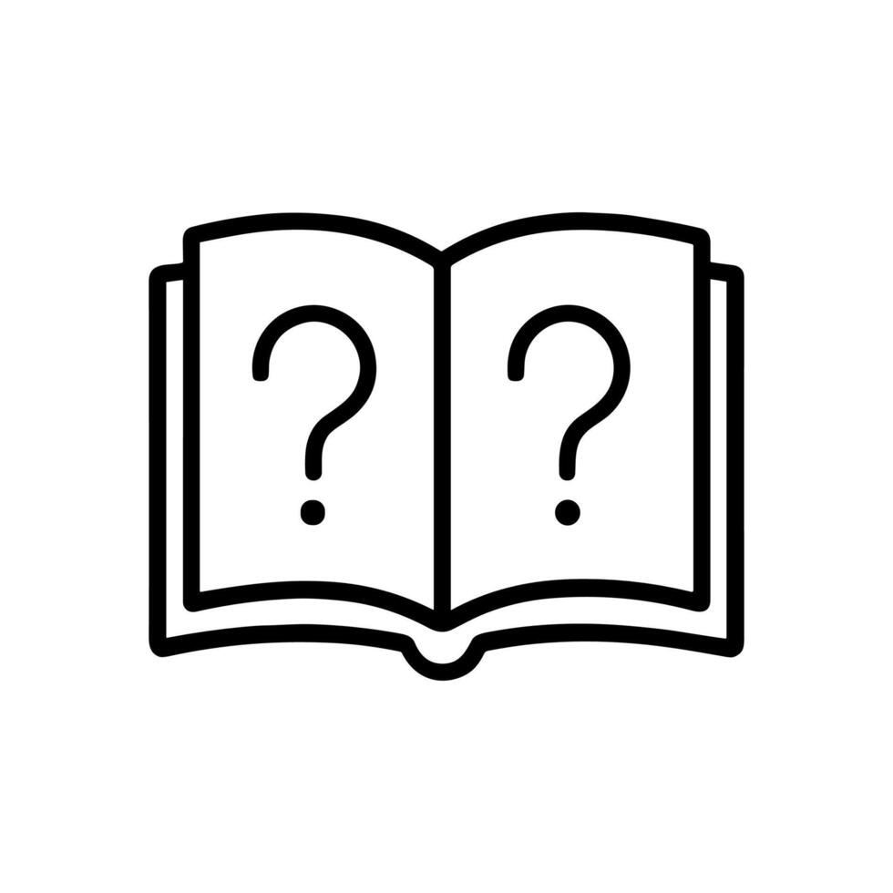 Open book with question marks icon illustration element vector