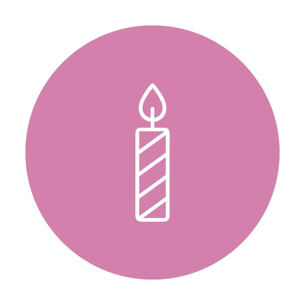 Pink roundel candle with diagonal stripes icon illustration element vector