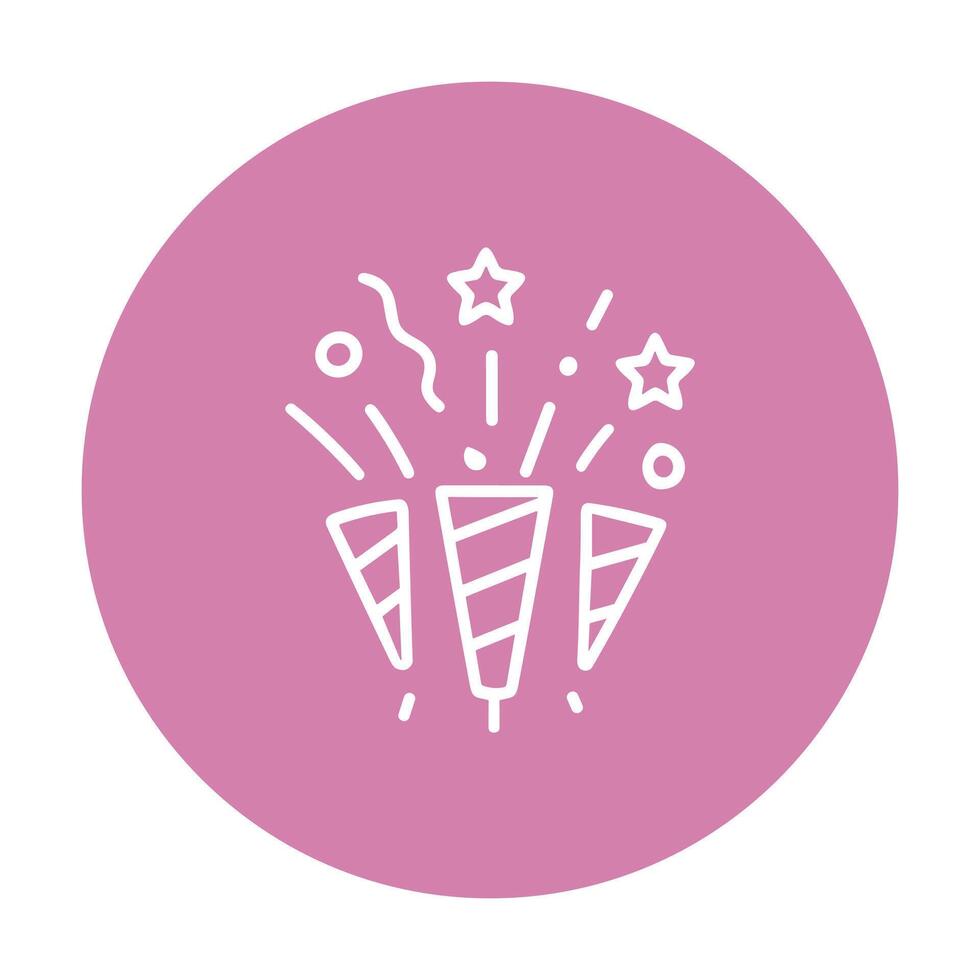 Celebratory poppers burst with joy icon illustration element vector