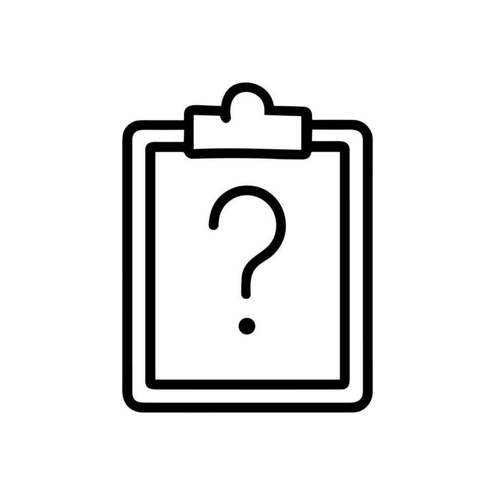 Clipboard with a puzzling question mark icon illustration element vector