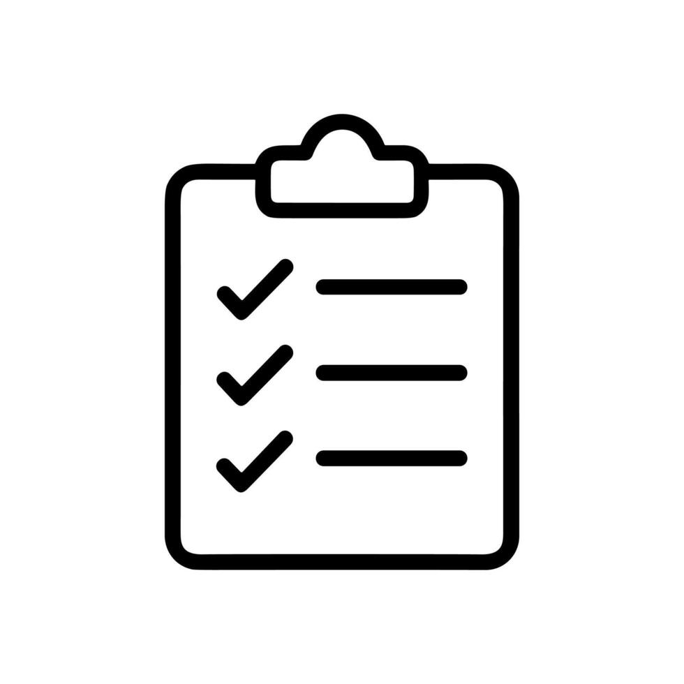 Clipboard with Completed Tasks and Lines icon illustration element vector