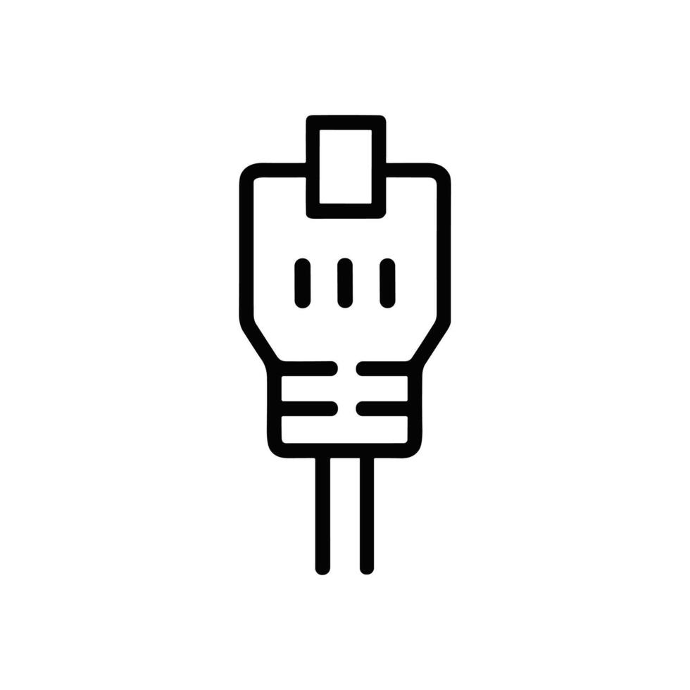 Twoprong power adapter illustration with three dots icon illustration element vector